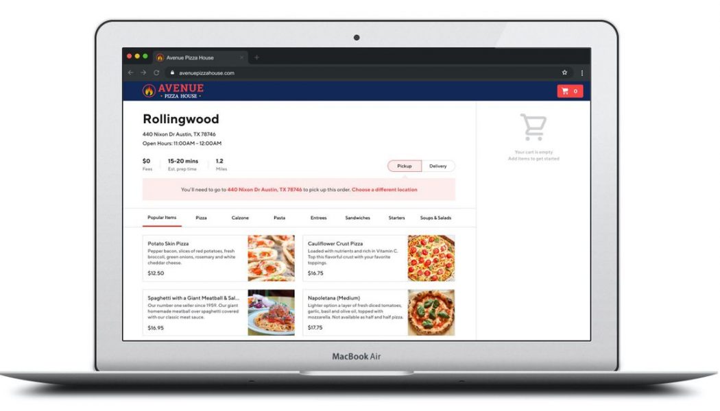 DoorDash’s new Storefront feature will help restaurants set up their own websites