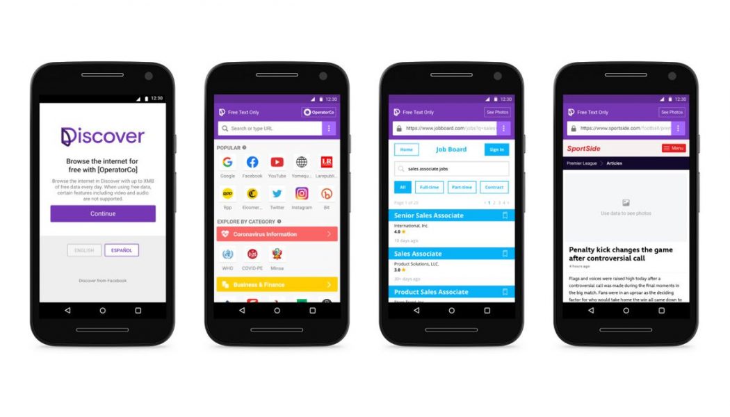 Facebook’s new Discover app provides free data in developing countries