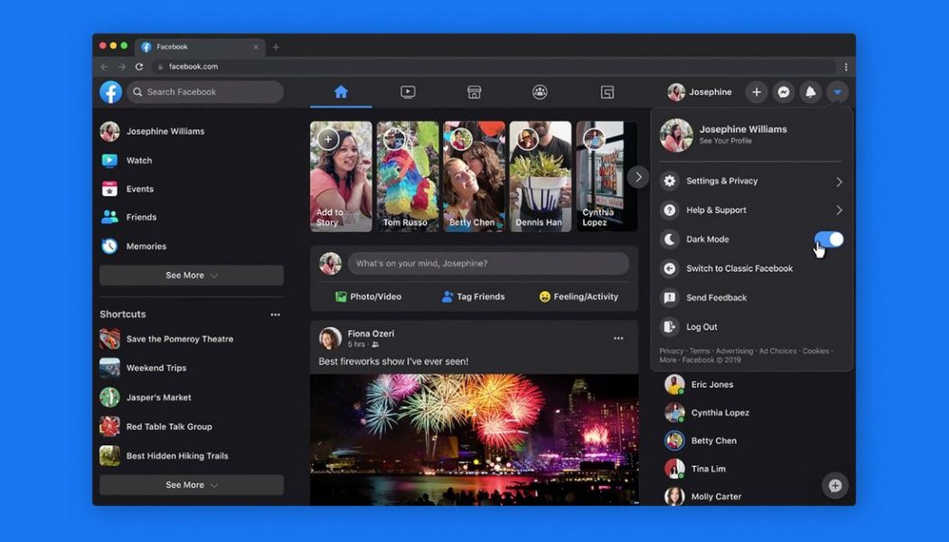 Facebook’s redesigned desktop site with dark mode is now available everywhere