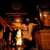 George Floyd: Protesters set US police station ablaze