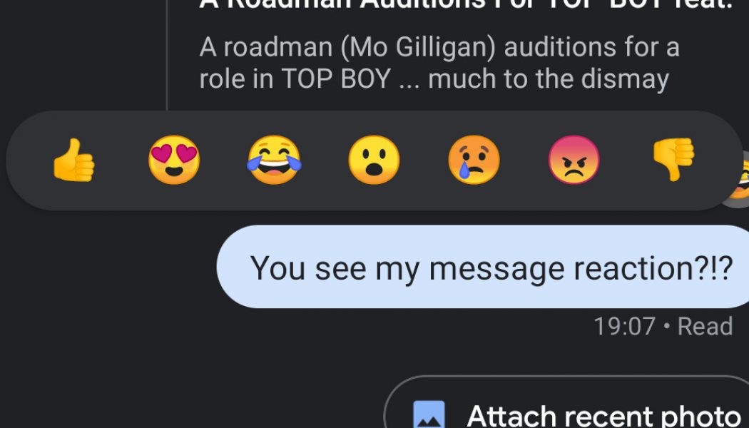 Google tests iMessage-like emoji reactions for RCS Messages