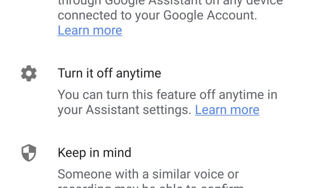 Google tests voice matching to secure Google Assistant purchases