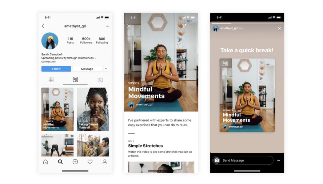 Instagram adding Guides for recommendations, starting with wellness and COVID-19