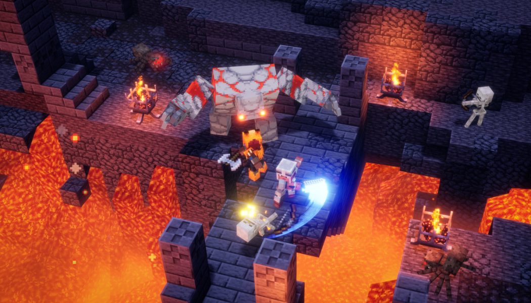 Minecraft Dungeons is a lighter, more family-friendly take on Diablo