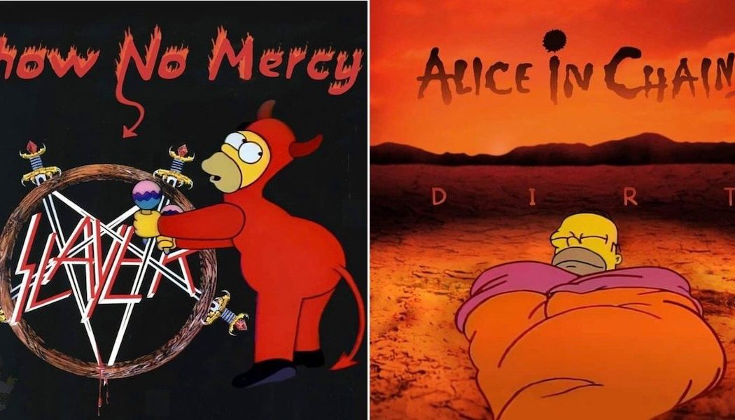 Rock and Metal Album Covers Get Reimagined With Simpsons Characters