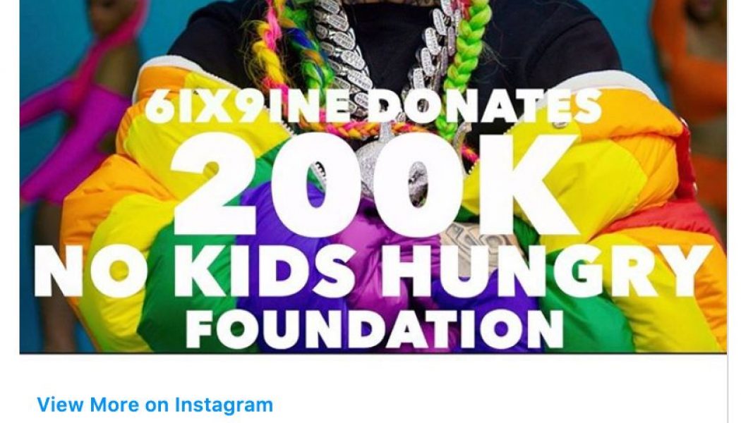 Tekashi 6ix9ine’s $200,000 Donation Rejected by Child Hunger Charity