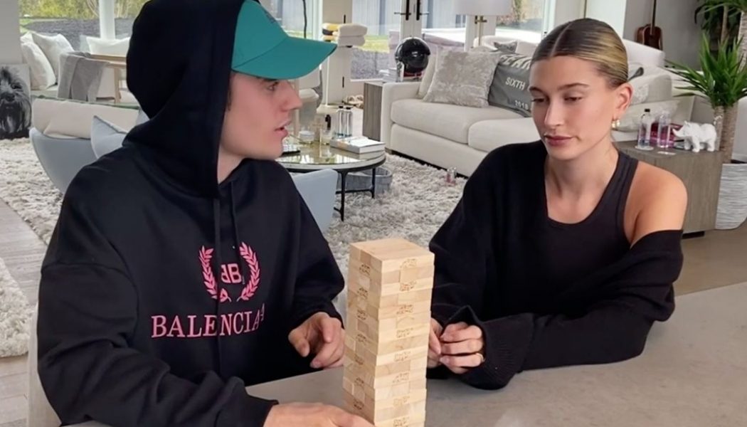 Watch ‘Quarantine Jenga’ Night Go Down at Justin and Hailey Bieber’s House