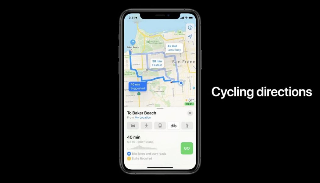 Apple adding cycling directions and EV routing to Maps in iOS 14