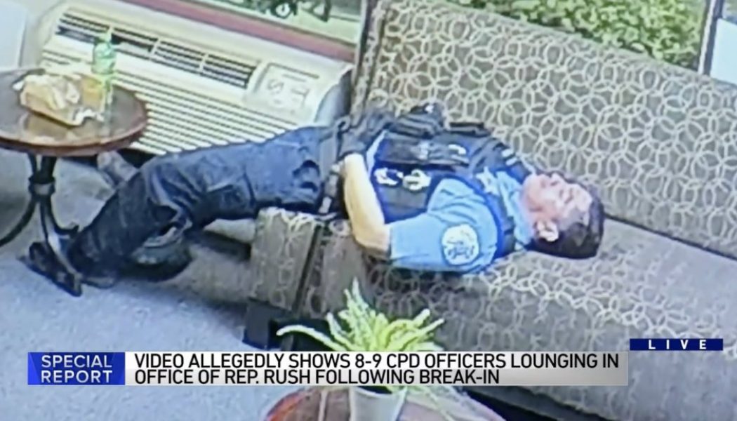 Chicago Cops Caught On Tape Taking Some R&R In Office of U.S. Rep Bobby Rush, During Protests