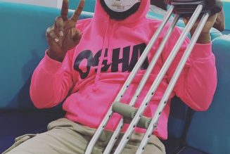 Davido Confined to Crutches After Sustaining Leg Injury