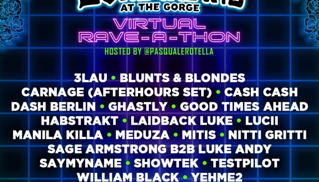 Here are the Set Times for Beyond Wonderland at The Gorge Virtual Rave-A-Thon This Weekend