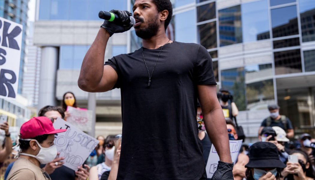 Michael B. Jordan Calls Out Hollywood In Inspiring Speech to Protestors In LA