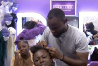 BBNaija: Nigerians gush as Prince weaves ka3na’s hair