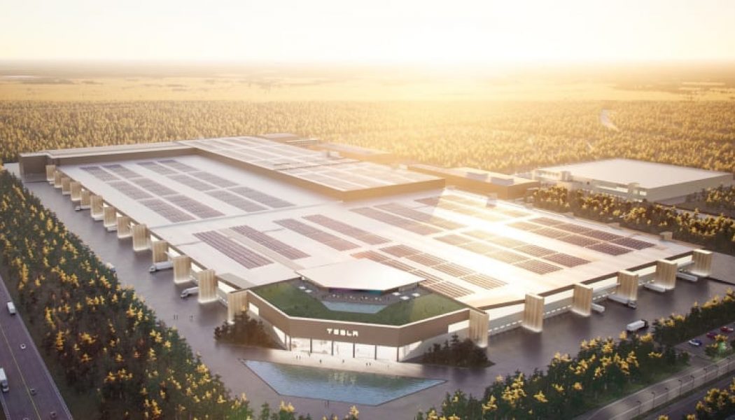 Elon Musk Shares 3D Rendering of New Tesla Factory with “Rave Space on the Roof”