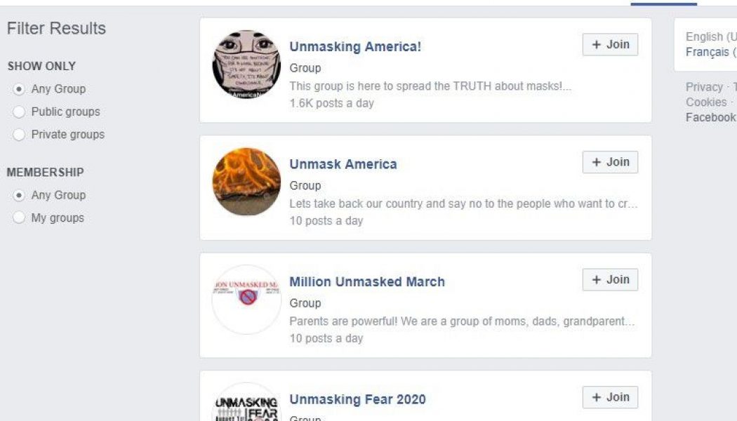 Facebook suspends anti-mask group for spreading COVID-19 misinformation