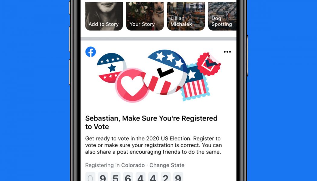 Facebook will pin voting registration links to the top of the News Feed for all US voters