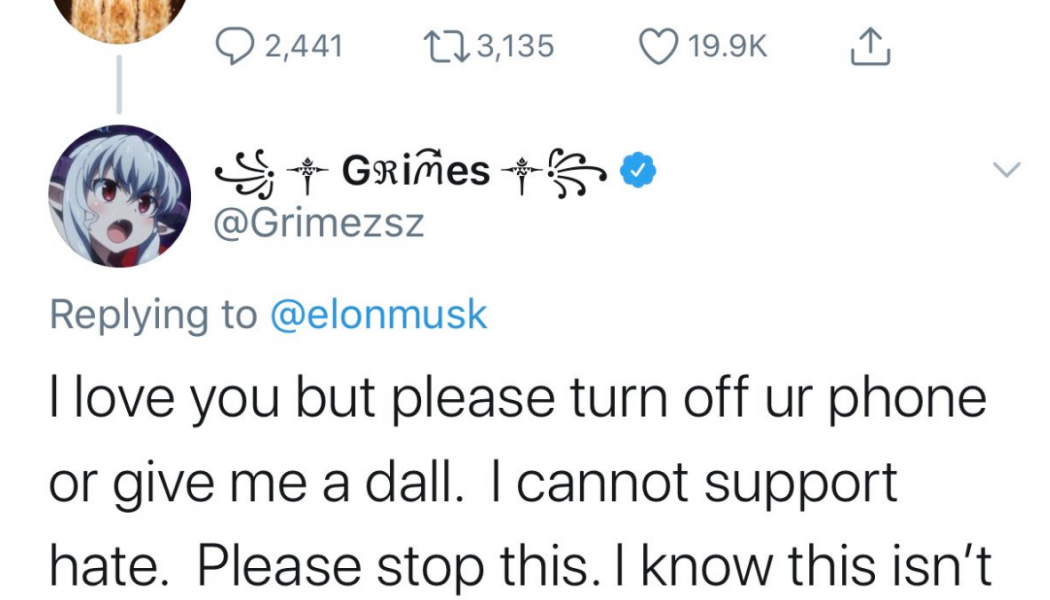 Grimes Calls Out Elon Musk After He Tweets “Pronouns Suck”