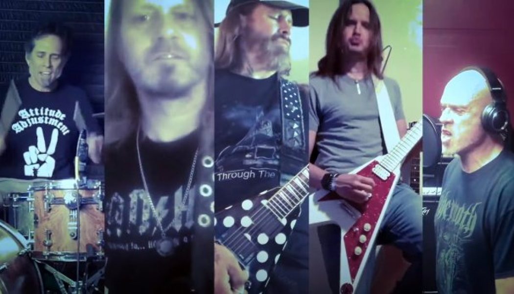 TESLA, VIO-LENCE And JACK RUSSELL’S GREAT WHITE Members Team Up For Cover Of PAT TRAVERS’s ‘Snortin’ Whiskey’ (Video)