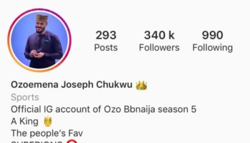 BBNaija: Ozo gets verified on Instagram