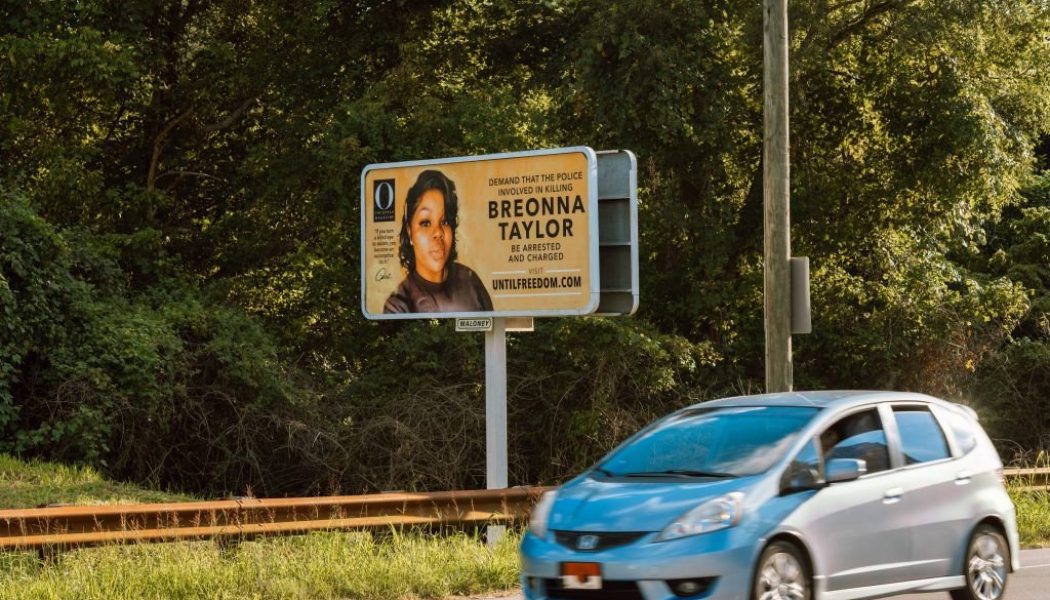 Breonna Taylor Billboard Vandalized With Red Paint