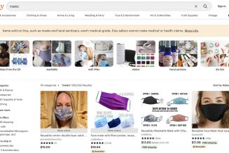 Etsy helped sell $346 million worth of homemade masks