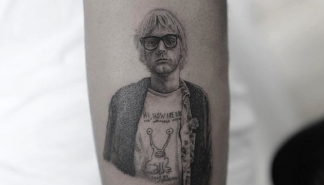 Kid Cudi Gets Tattoo of Kurt Cobain Wearing Daniel Johnston Shirt