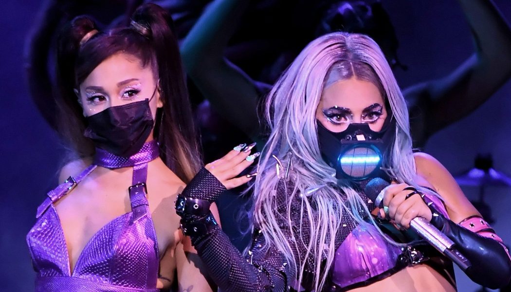 Lady Gaga and Ariana Grande Perform “Rain on Me” at 2020 MTV VMAs: Watch