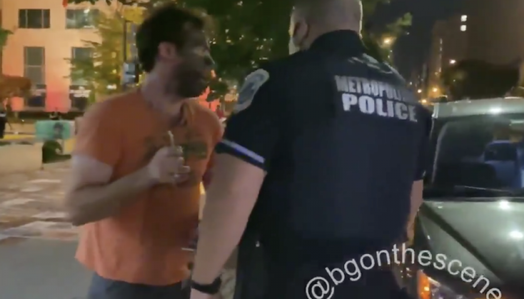 White Man In Blackface Rolled Up To DC Protest, Gets Jaw Tapped & Police Protection [Video]