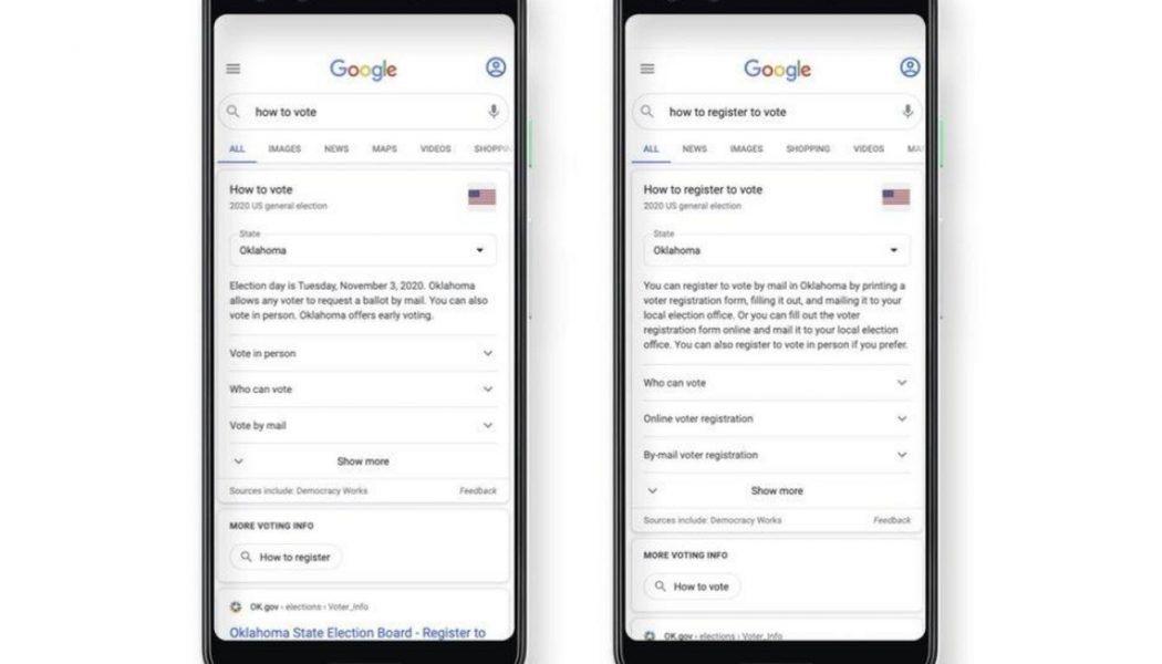 You can type ‘how to vote’ into Google now for instant state-by-state voting instructions