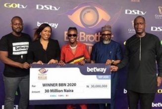 BBNAija winner Laycon receives his cash prize & car from Multichoice