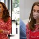 Catherine, Duchess of Cambridge Wears a Lively Red Floral Tea Dress to Visit London Muslim Centre