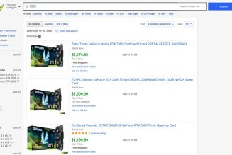 Nvidia RTX 3080 cards are selling for thousands on eBay, and people are pissed