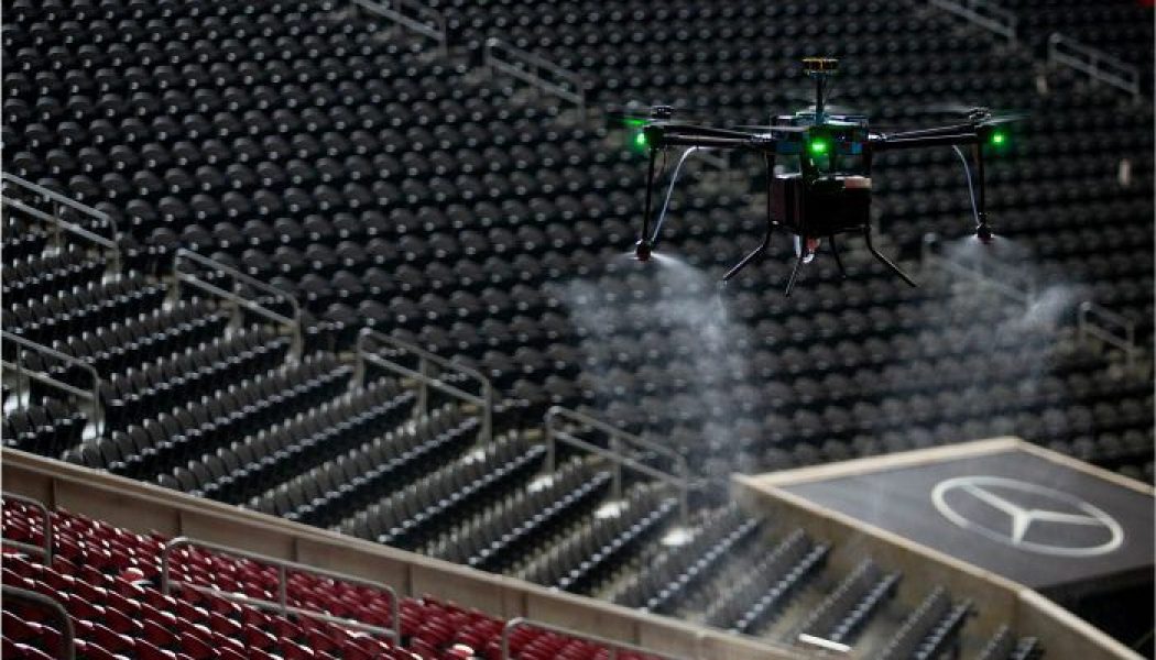 Disinfecting drones will clean Atlanta stadium between events