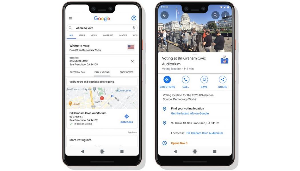 Google is making US voting locations easier to find via search and its Assistant