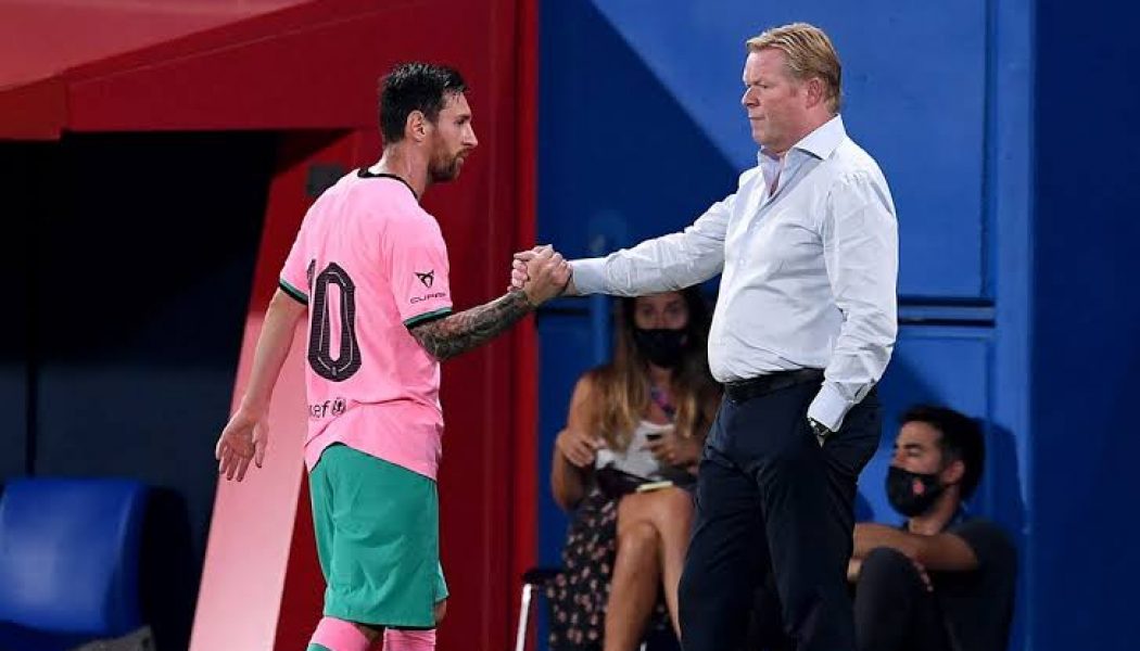 Koeman explains to Messi why he had to let Suarez go