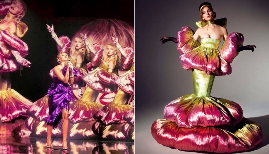 Miley Cyrus Wore the Most Incredible Holographic Blooming Flower Dress by New Designer Miss Sohee