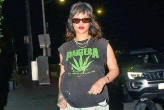 Rihanna Sports Vintage Pantera T-Shirt While Rocking a Mullet