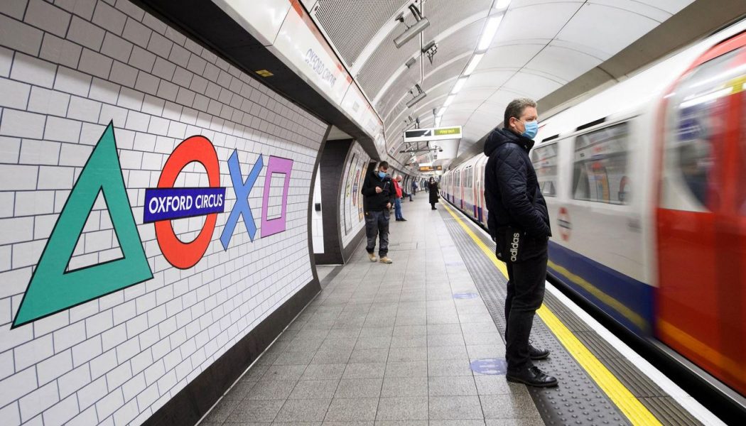 Sony’s iconic PlayStation shapes take over London Tube station for UK PS5 launch