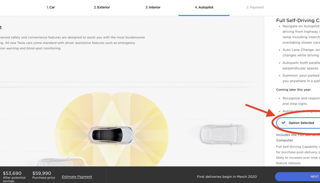 Tesla Increases Right-Now Price For Future Full Self-Driving Option