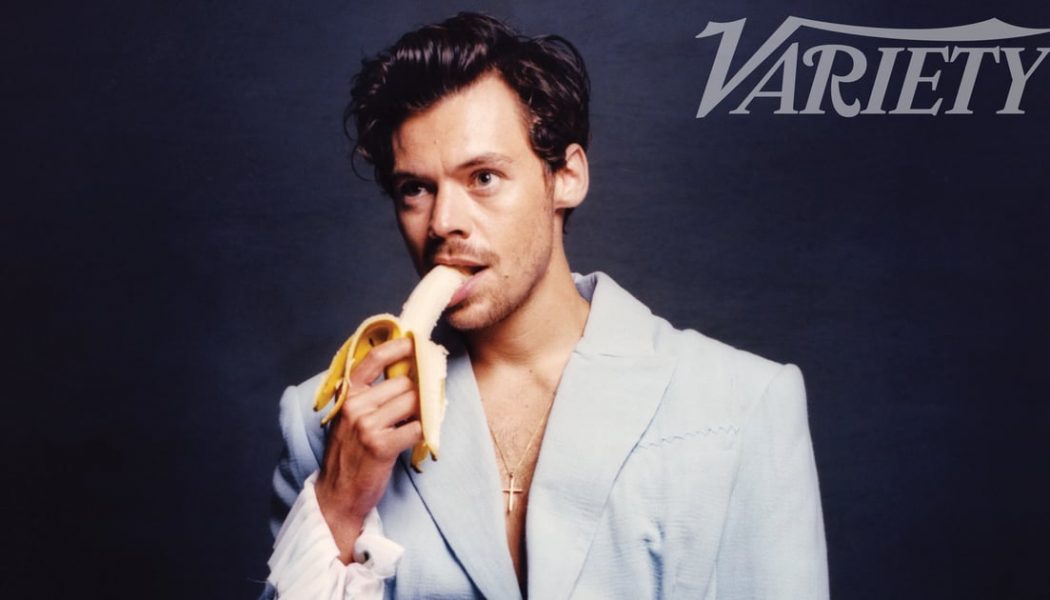 Harry Styles Claps Back at Candace Owens’s Ignorant Comments With a Baby-Blue Suit and a Banana