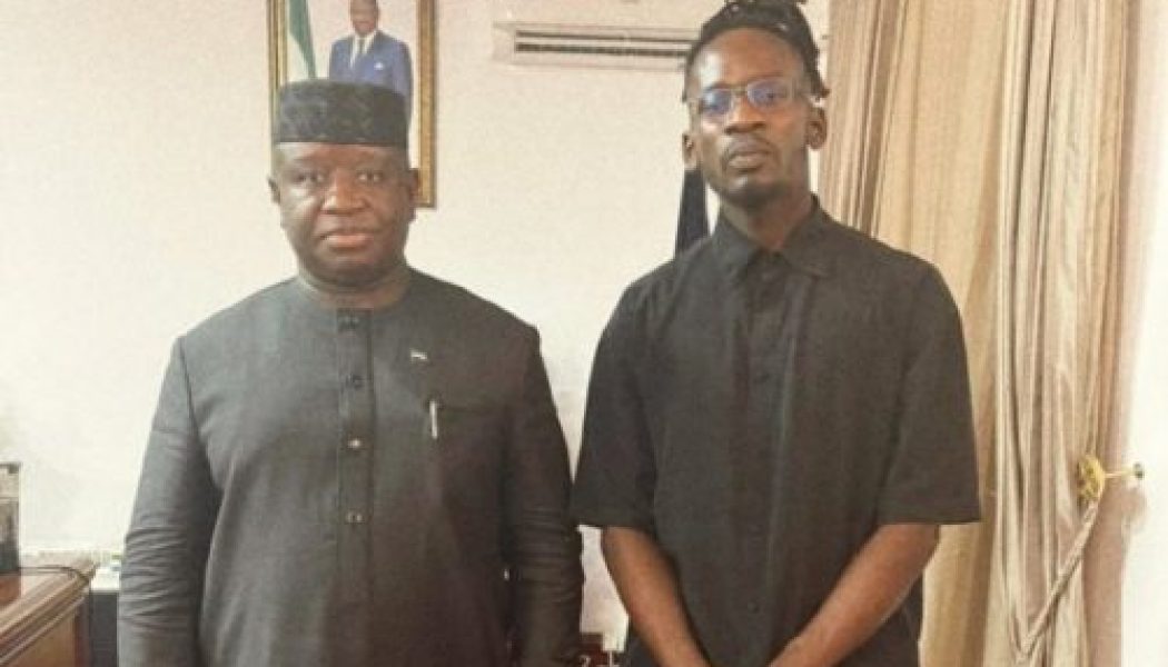 Mr Eazi meets President and Vice President of Sierra Leone