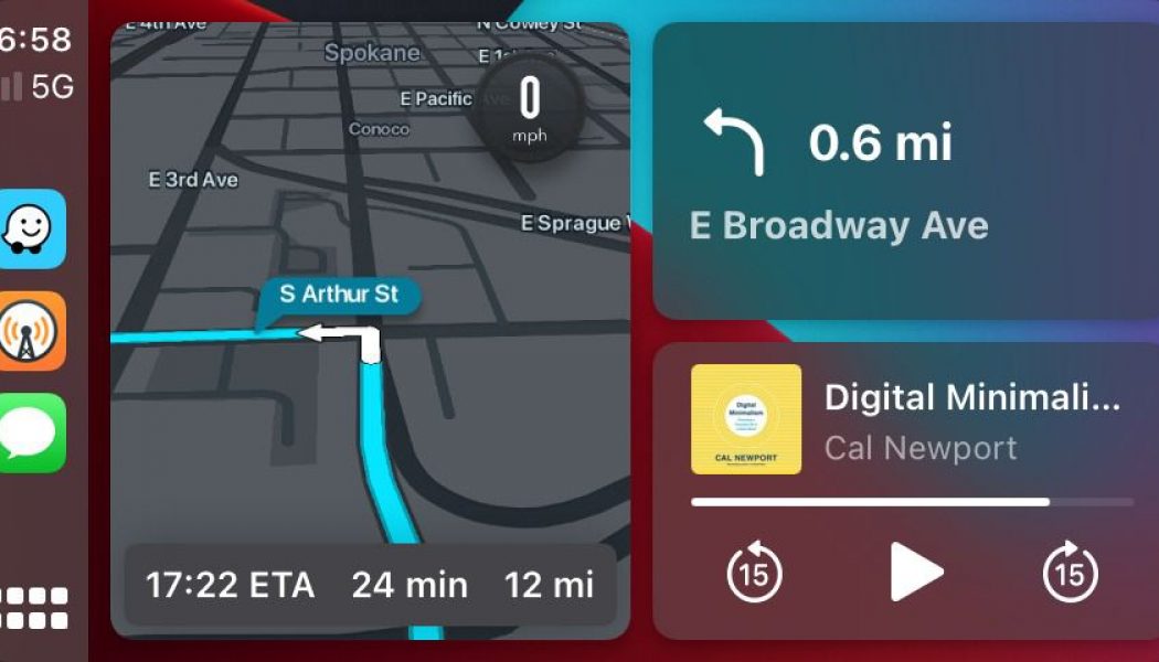 You can now use Waze on CarPlay’s home screen instead of flipping between apps while driving