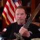 Arnold Schwarzenegger Gives Rousing Speech Defending Democracy While Holding Sword: Watch