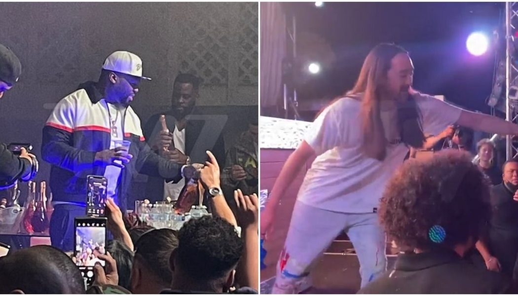 50 Cent and Steve Aoki Host Maskless Super Bowl Parties