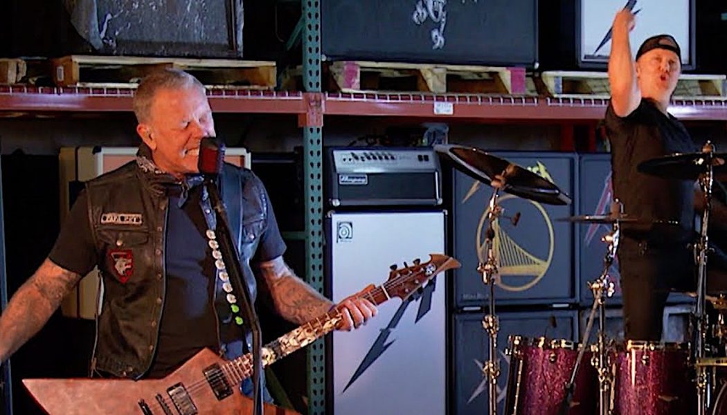 Metallica Perform “Enter Sandman” on Super Bowl Edition of Colbert: Watch