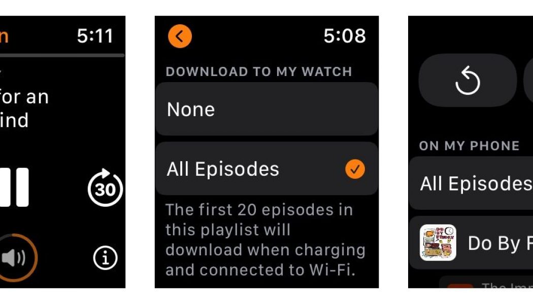 Overcast overhauls its Apple Watch app