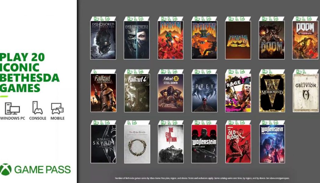 20 Bethesda games will be available on Xbox Game Pass tomorrow