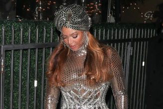 Beyoncé Looks Like a Walking Trophy Wearing Custom Burberry at the Grammys Afterparty