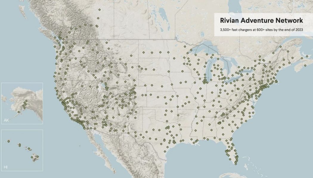 Rivian planning to install 10,000 EV chargers across the US and Canada by 2023