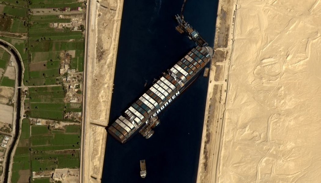 This Microsoft Flight Simulator mod features the cargo ship stuck in the Suez Canal